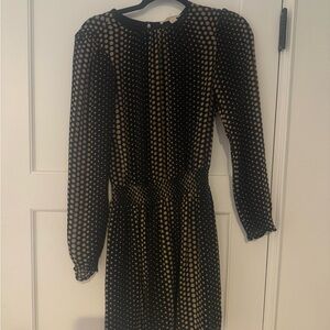 MICHAEL Michael Kors Black and Tan Long Sleeve Dress